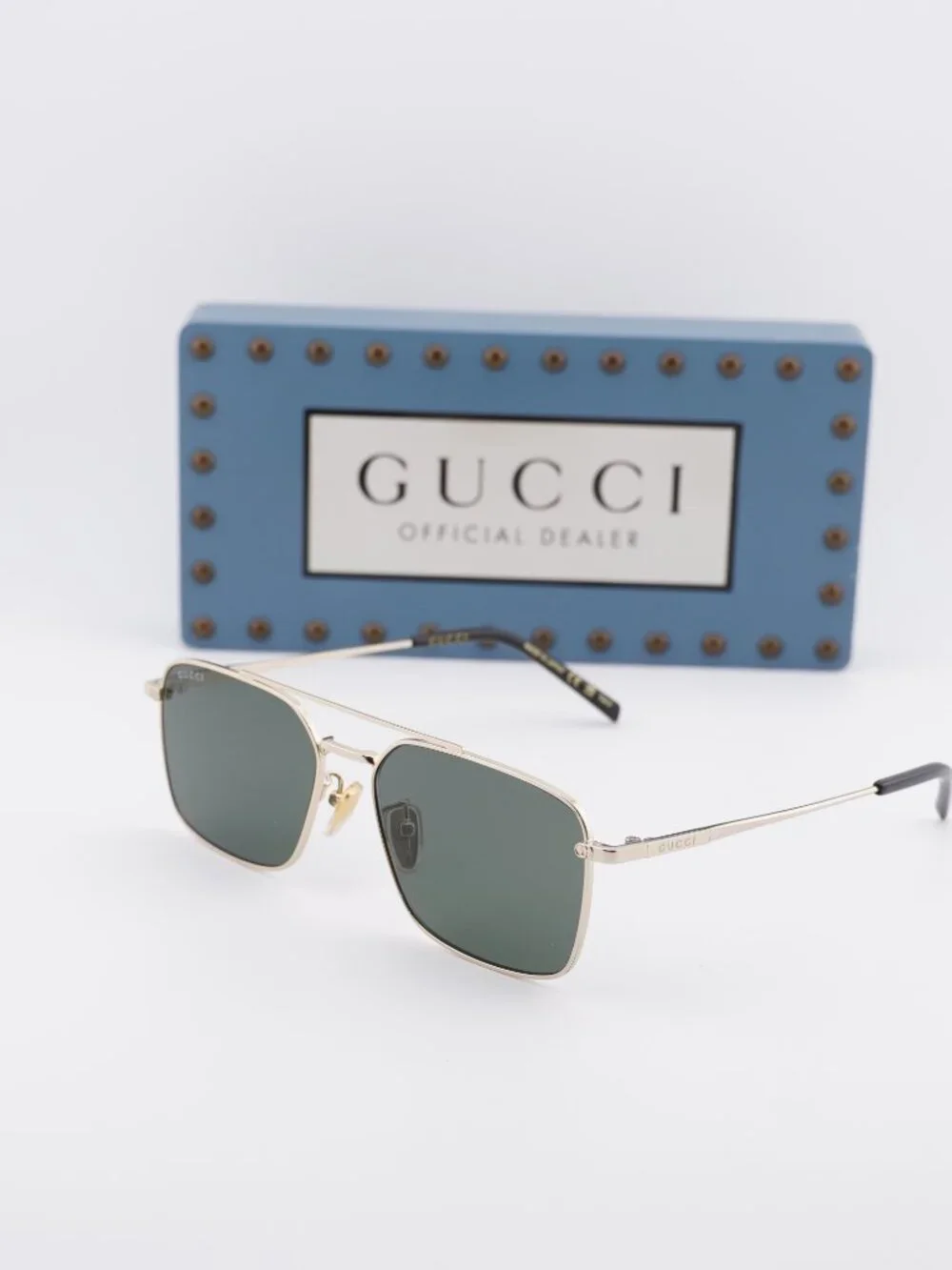 Gucci GG1957SA 001 Square Sunglasses - Gold / Grey